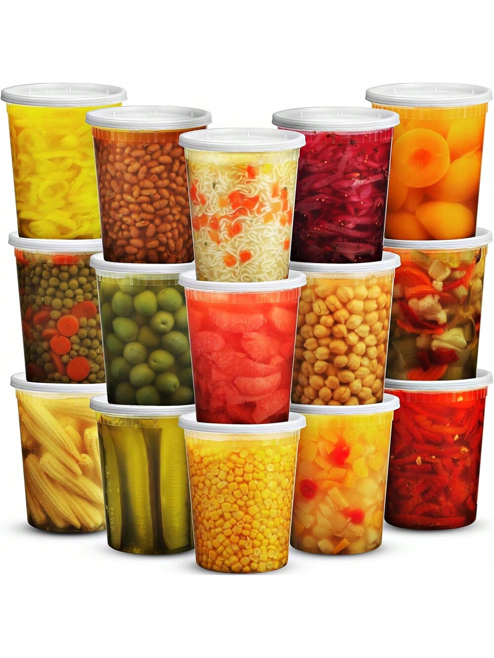 Meal Prep Soup - حاويات لذيذة بلاستيكية مع أغطية ،