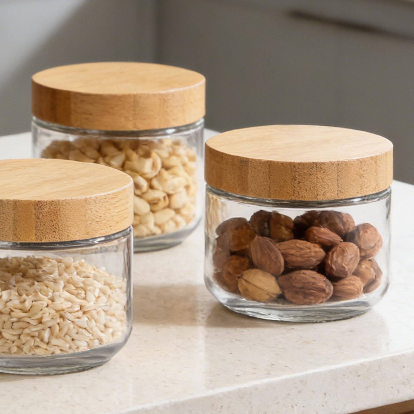 Overnight Oat Jar - 4 قطع من أوعية زجاجية بغطاء