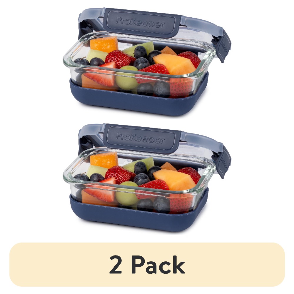 Meal Prep Kitchen - عبوة من قطعتين: حاويات زجاجية لتخزين