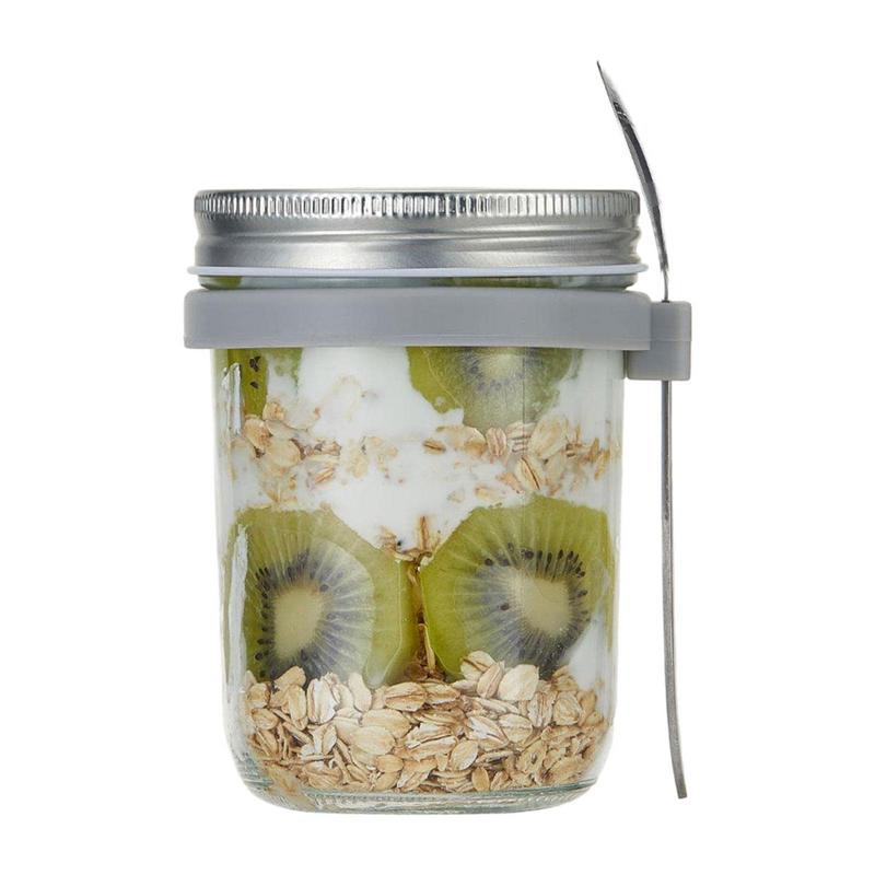 Overnight Oat Jar - 600 مللي سعة كبيرة بين عشية