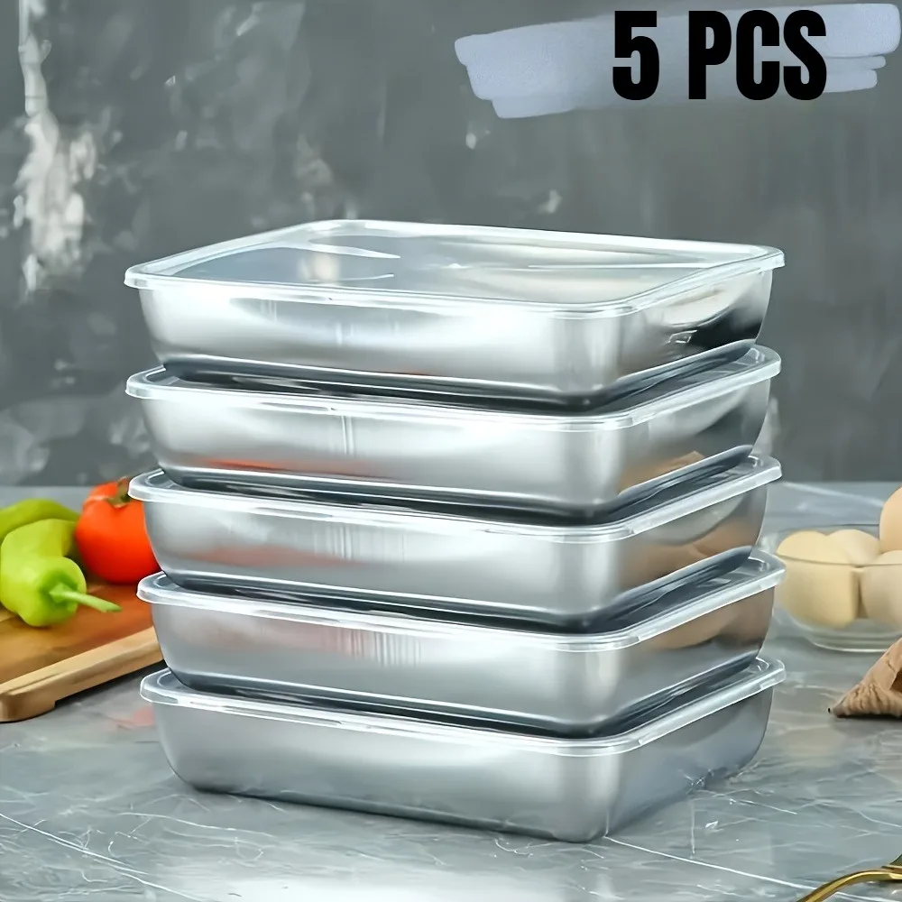 Meal Prep Glass - مجموعة من 5 حاويات تخزين طعام
