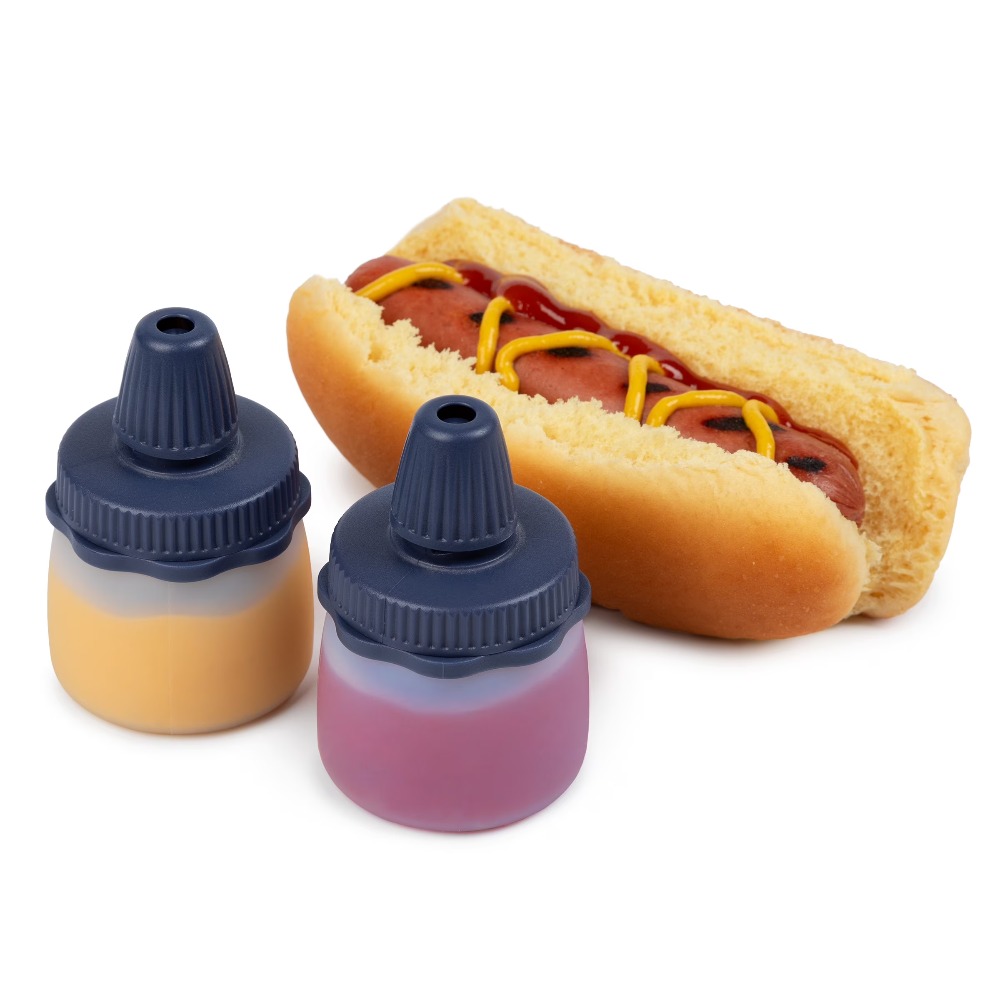 Sauce Squeeze Bottle - زجاجات سيليكون قابلة للضغط زرقاء اللون،