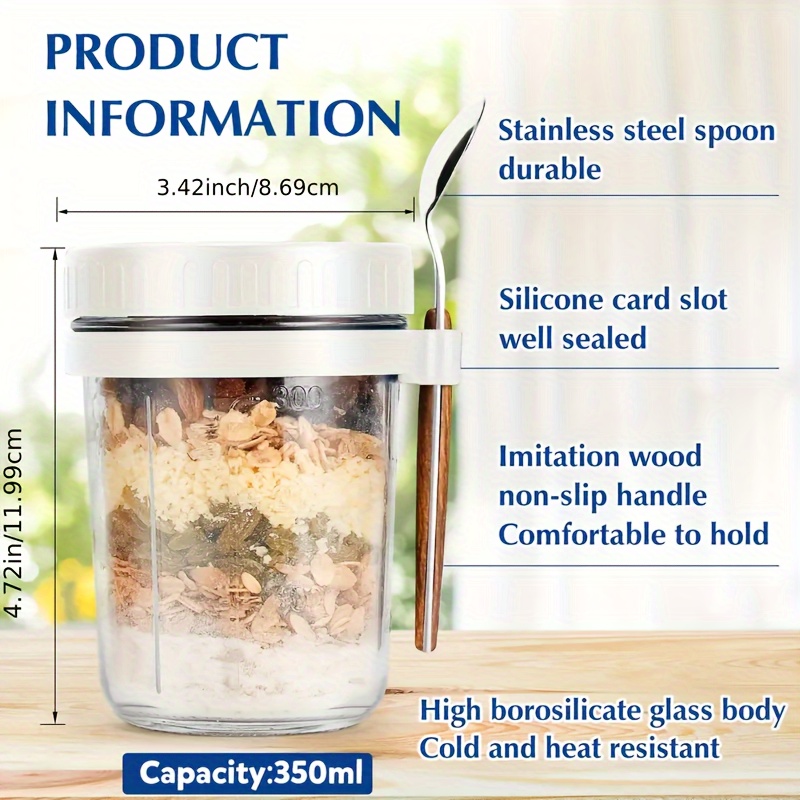 1 قطعة/2 قطعة كوب الشوفان الزج - مراجعة Overnight Oat Jar وسعره