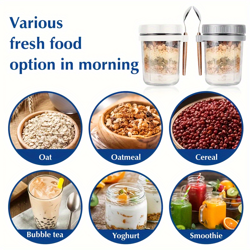 1 قطعة/2 قطعة كوب الشوفان الزج - مراجعة Overnight Oat Jar وسعره