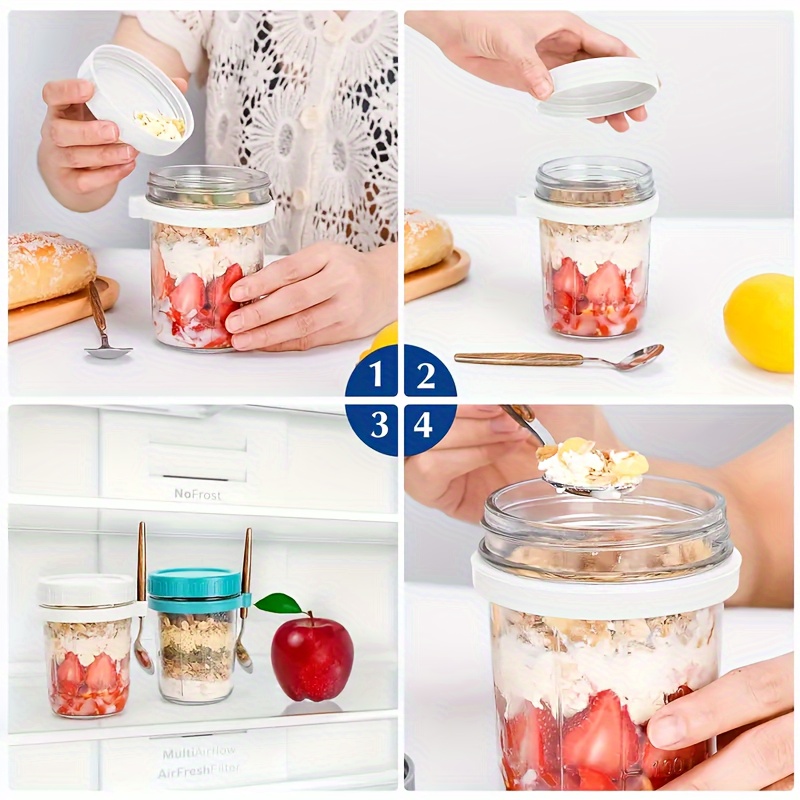 1 قطعة/2 قطعة كوب الشوفان الزج - مراجعة Overnight Oat Jar وسعره