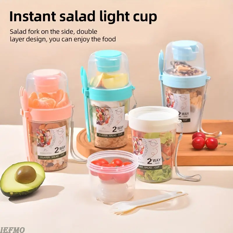 طقم وعاء سلطة محمول مع شوكة مد - مراجعة Meal Prep For Weight Loss وسعره