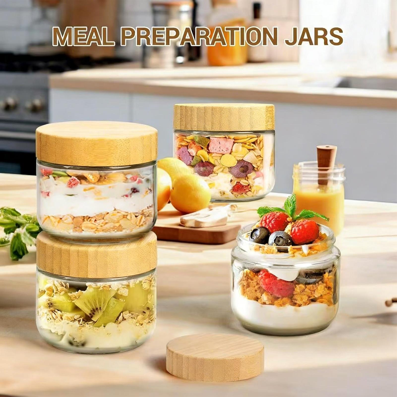 4 قطع من أوعية زجاجية بغطاء مح - مراجعة Overnight Oat Jar وسعره