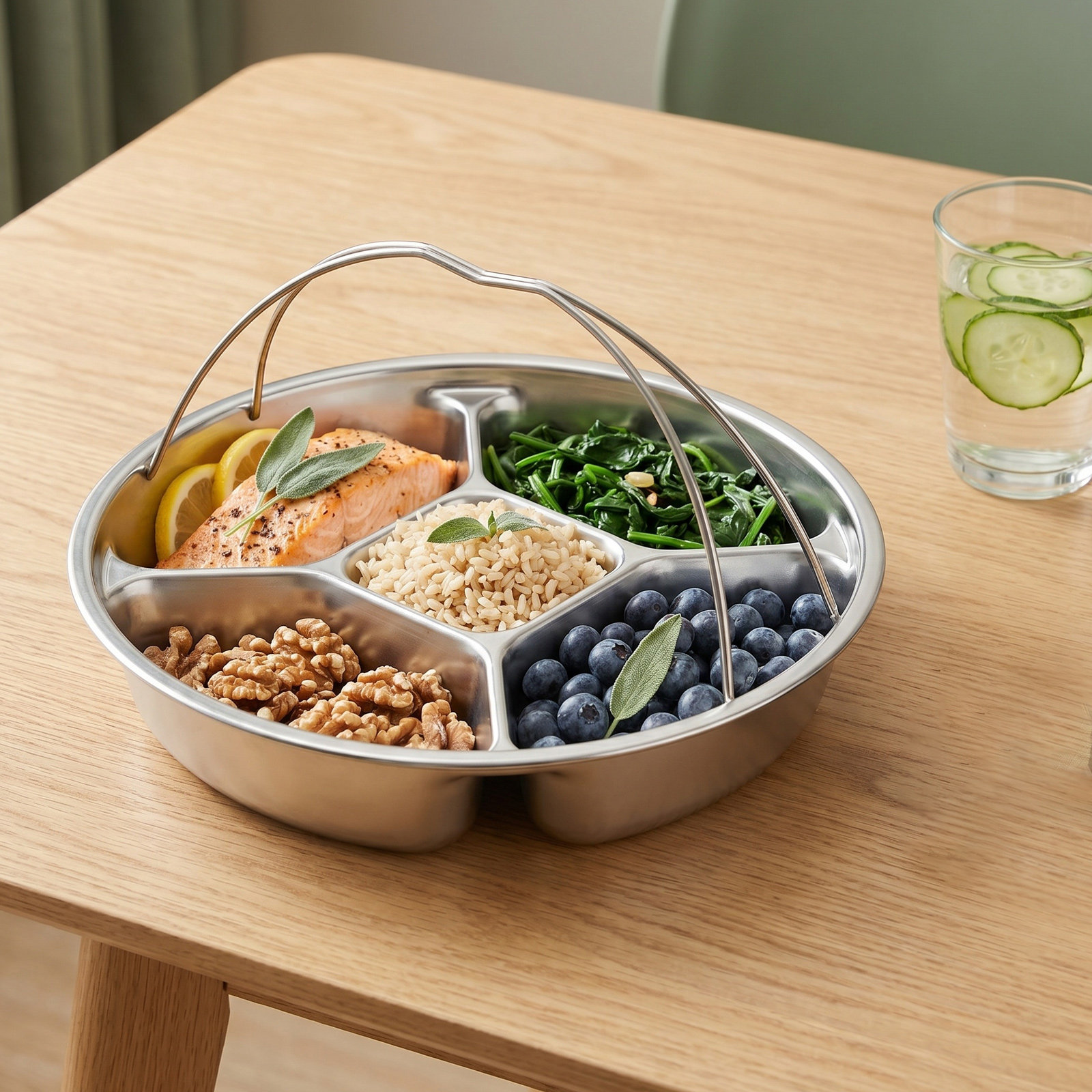 طبق تقسيم الوجبات من الفولاذ ا - مراجعة Meal Prep Diet وسعره