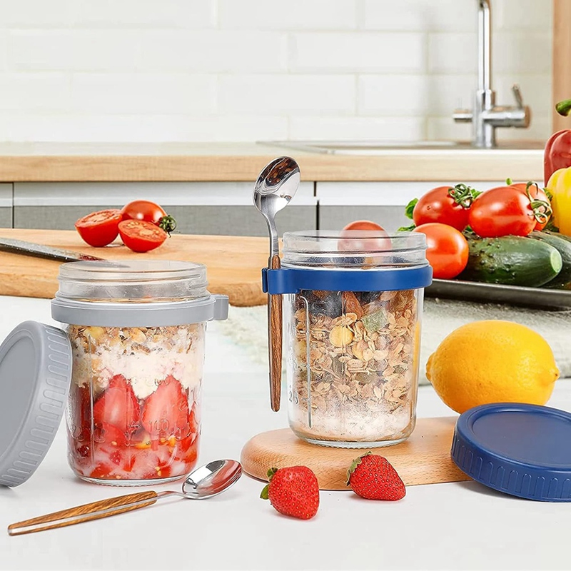 4 عبوات زجاجية لحفظ الشوفان ال - مراجعة Overnight Oat Jar وسعره