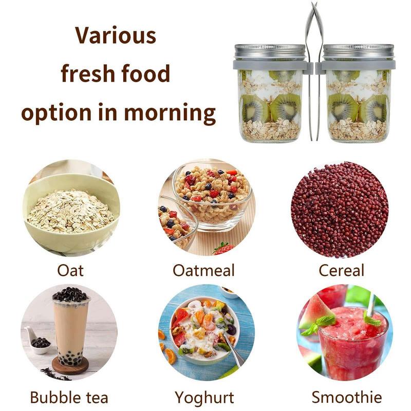 600 مللي سعة كبيرة بين عشية وض - مراجعة Overnight Oat Jar وسعره