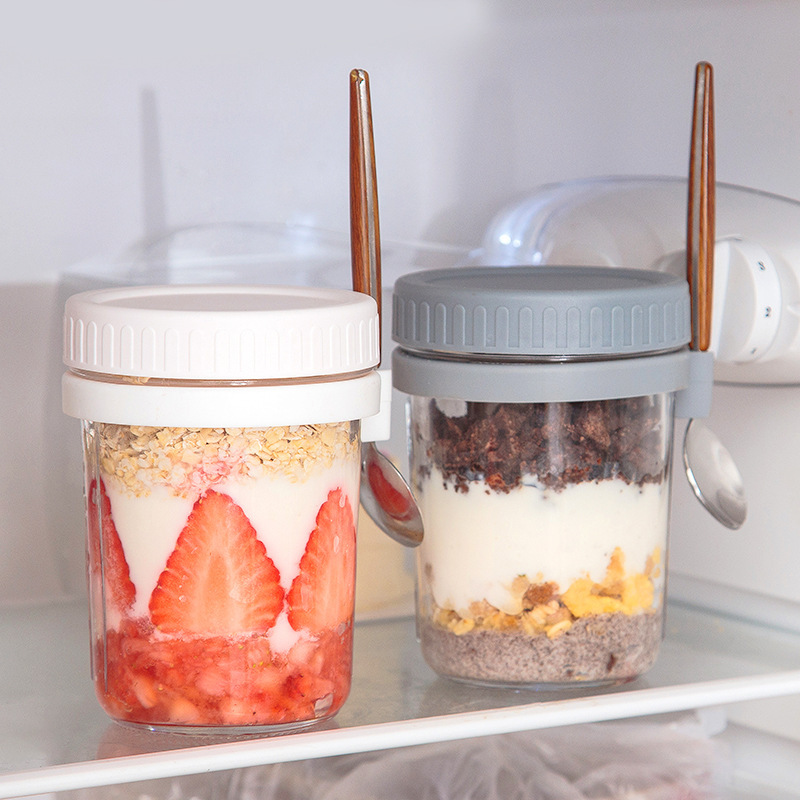 وعاء زجاجي للشوفان مع غطاء محك - مراجعة Overnight Oat Jar وسعره