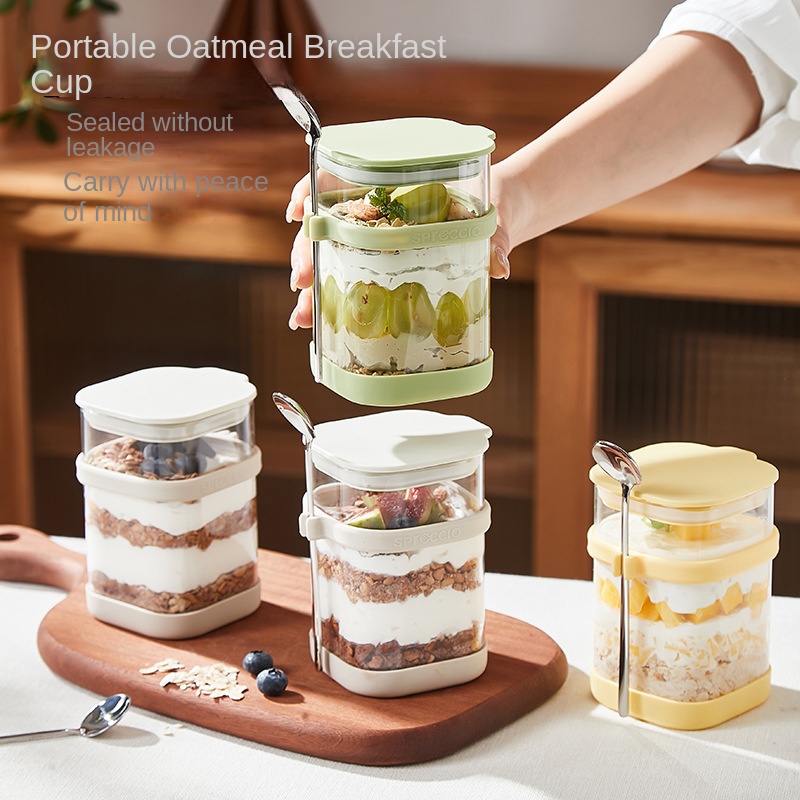 كوب زجاجي لحفظ الشوفان طوال ال - مراجعة Overnight Oat Jar وسعره