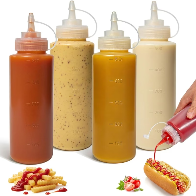 زجاجة صلصة بلاستيكية سعة 500 م - مراجعة Sauce Squeeze Bottle وسعره