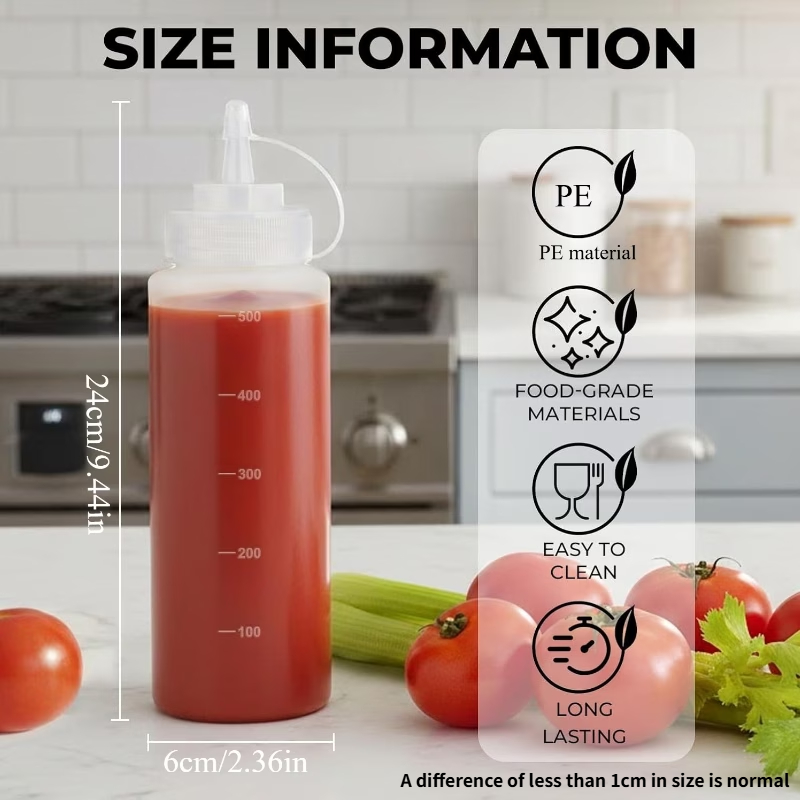 زجاجة صلصة بلاستيكية سعة 500 م - مراجعة Sauce Squeeze Bottle وسعره