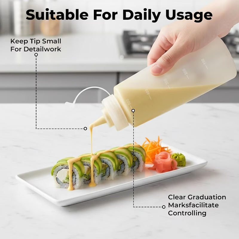 زجاجة صلصة بلاستيكية سعة 500 م - مراجعة Sauce Squeeze Bottle وسعره