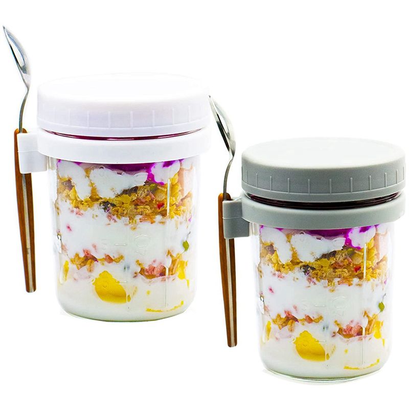 جرة شوفان قابلة لإعادة الاستخد - مراجعة Overnight Oat Jar وسعره