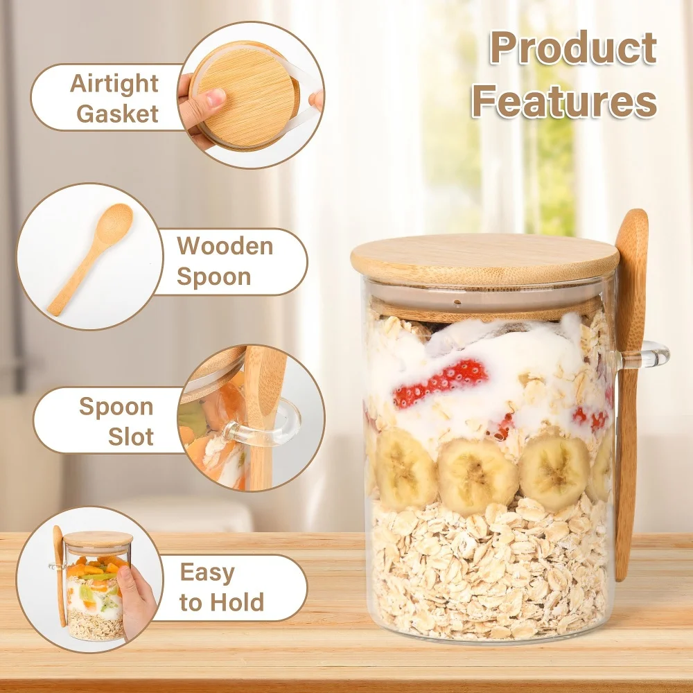 علب زجاجية محكمة الإغلاق سعة 1 - مراجعة Overnight Oat Jar وسعره