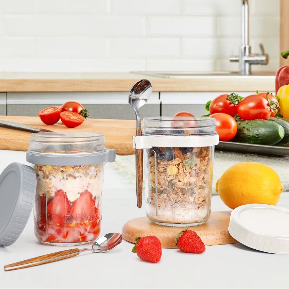 جرة زبادي 350 مللي برطمانات شو - مراجعة Overnight Oat Jar وسعره