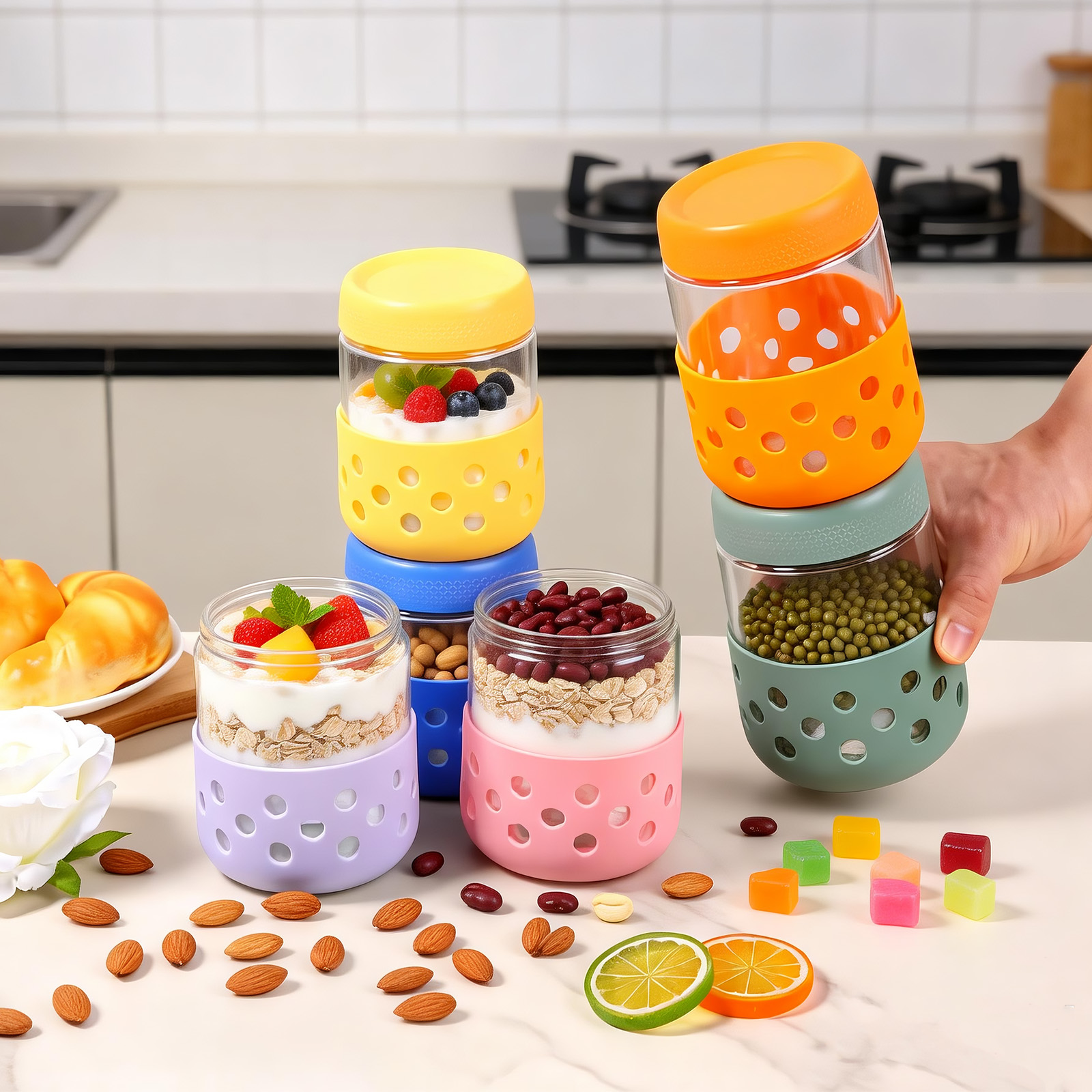 عبوات زجاجية لتخزين الطعام سعة - مراجعة Overnight Oat Jar وسعره
